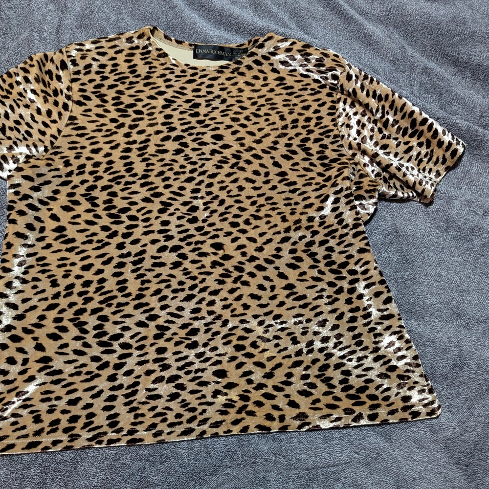 Dana Buchman Animal Print Velvet Top